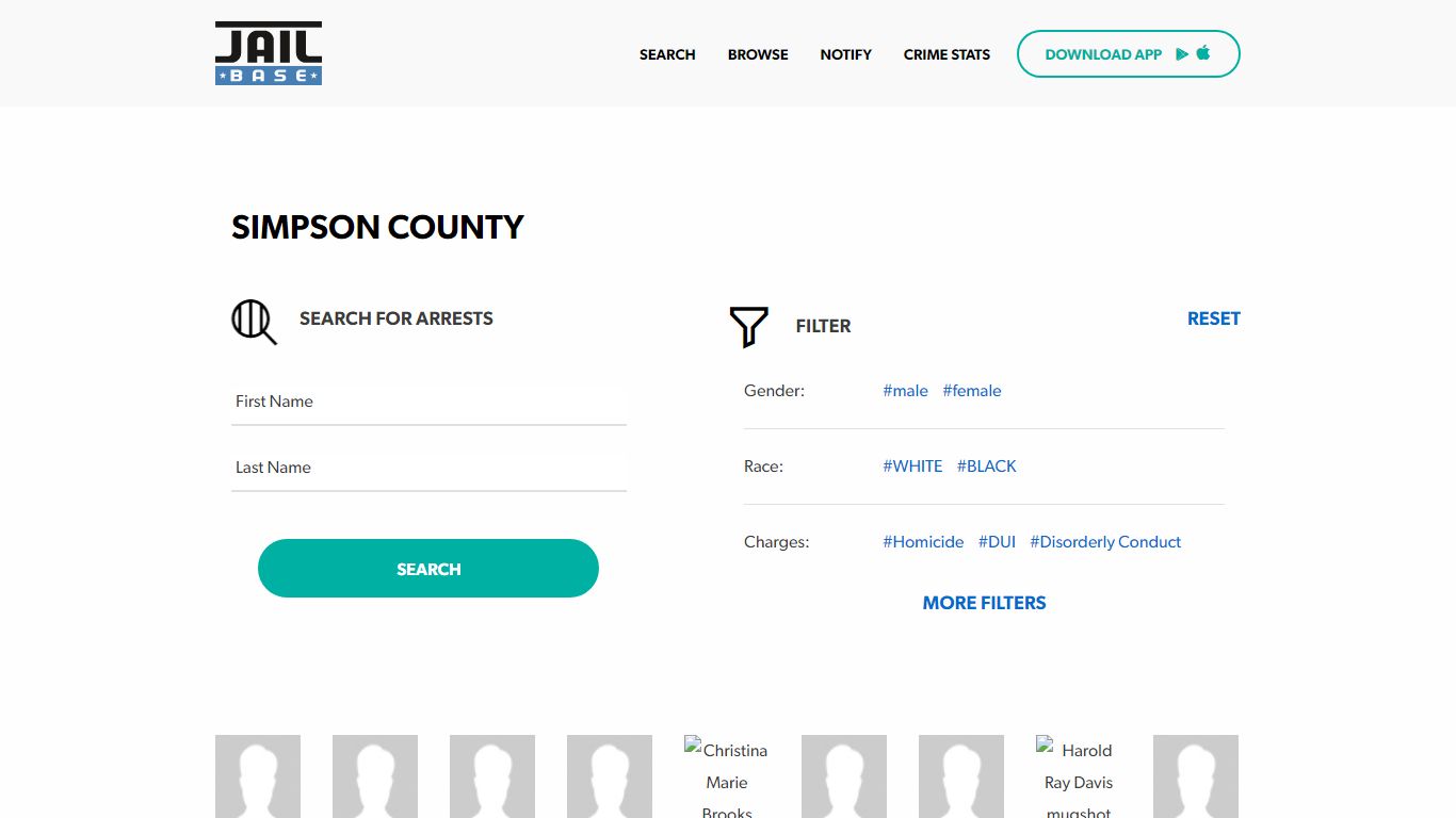 Simpson County Jail Inmate Search and Mugshots | JailBase